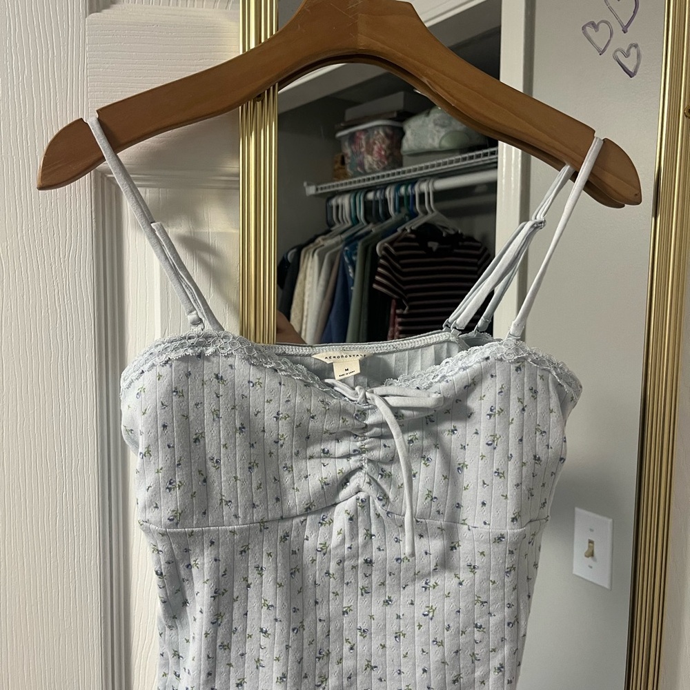 Aeropostale Light Blue Floral Camisole